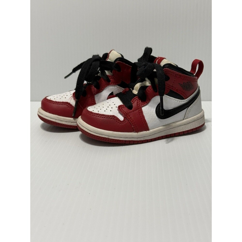 Nike Air Jordan 1 Mid Shoes Toddler Size 6C Chicago Boys Sneakers 640735-173